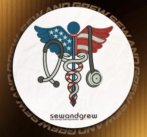 American wings Embroidery Design