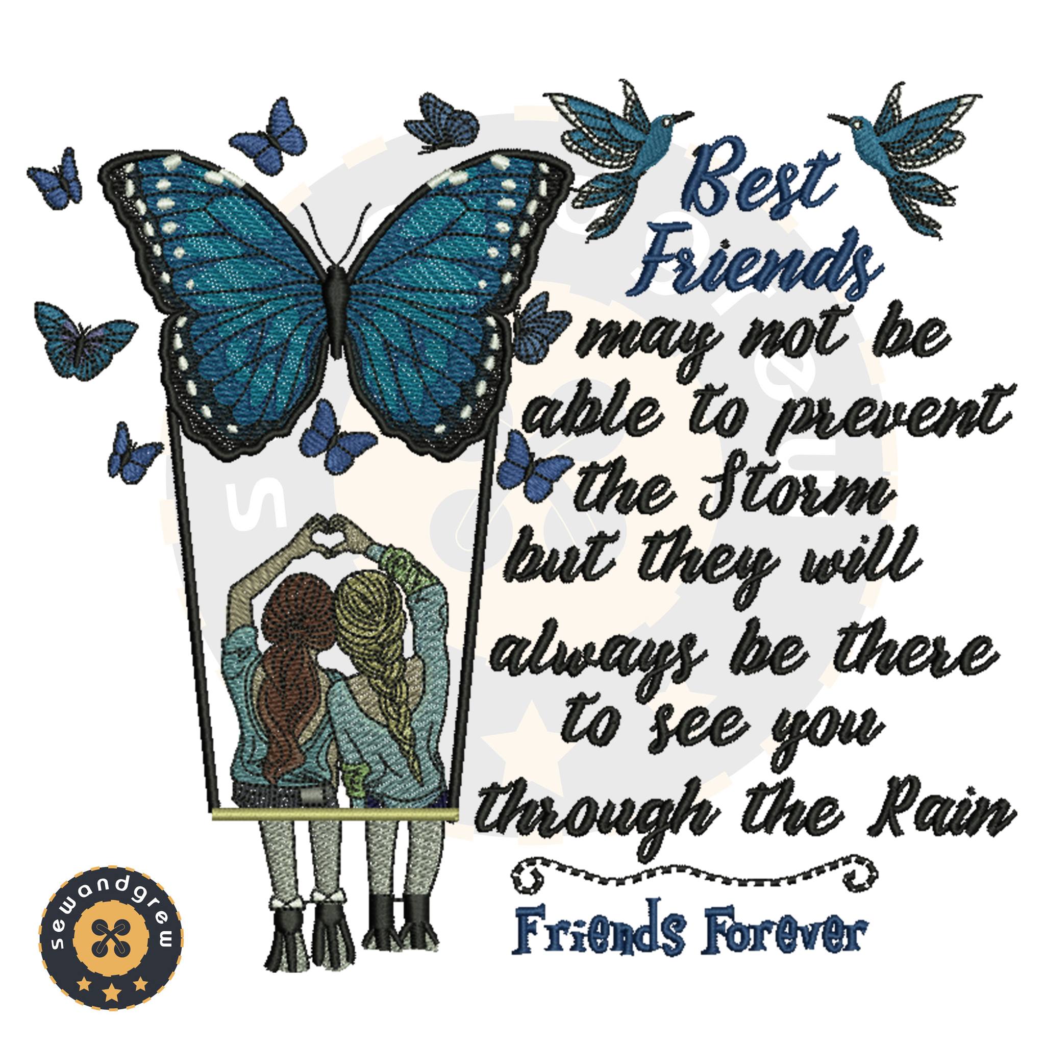 BEST FRIENDS FOREVER EMBROIDERY PATTERN