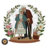 Old Couple Embroidery Design