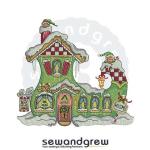 Elf Shoe House Embroidery Design