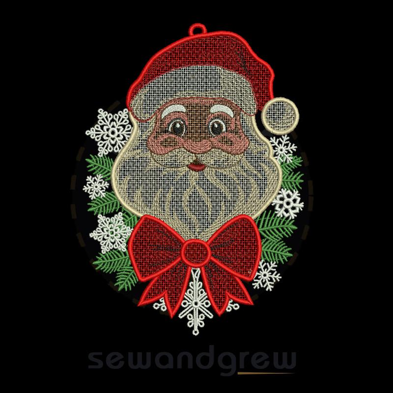 FSL Christmas Santa Embroidery design - SewandGrew