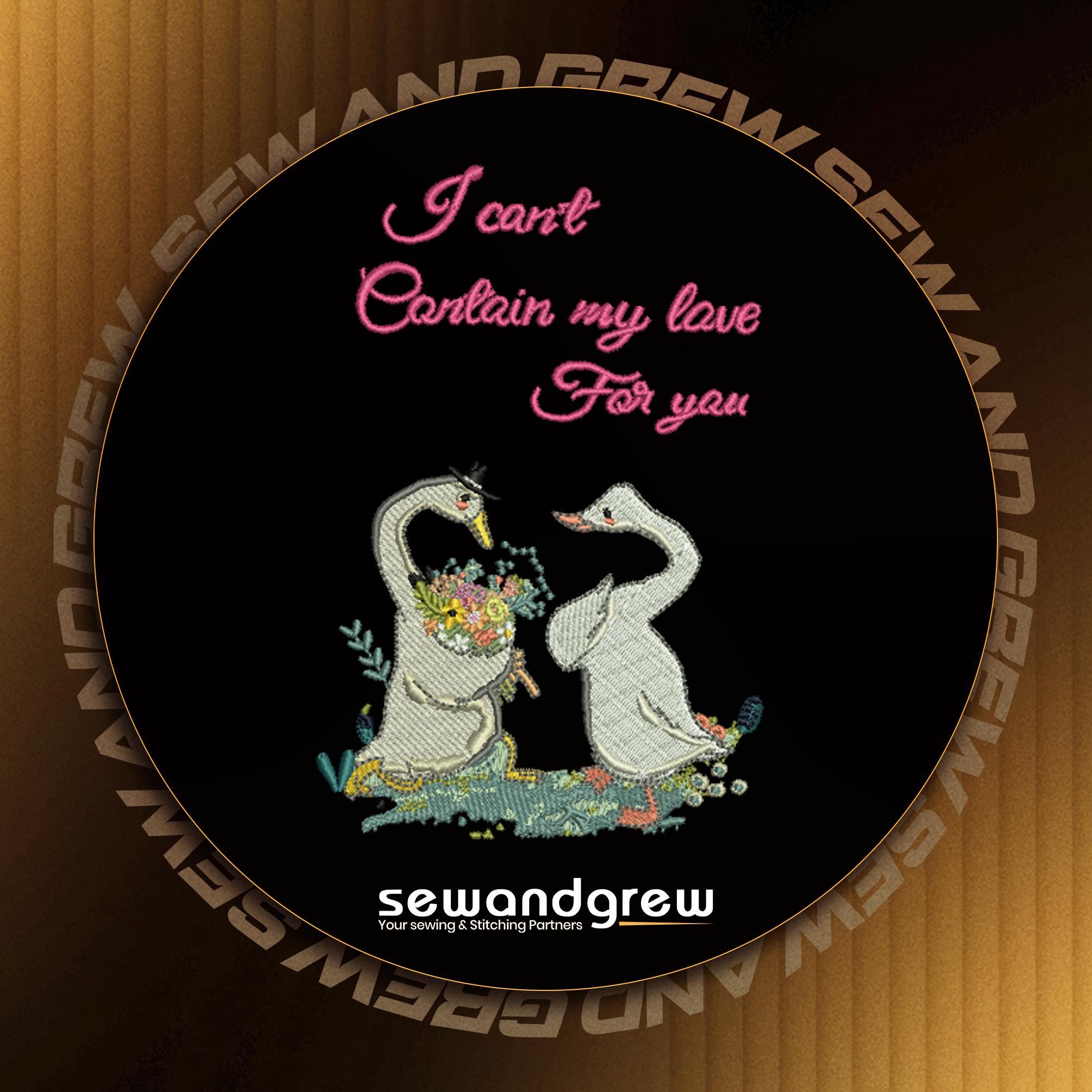 I Cant Contain My Love For You Embroidery Design