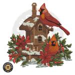 Winter Cardinals Embroidery Design