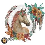 Decorative horse Embroidery Design