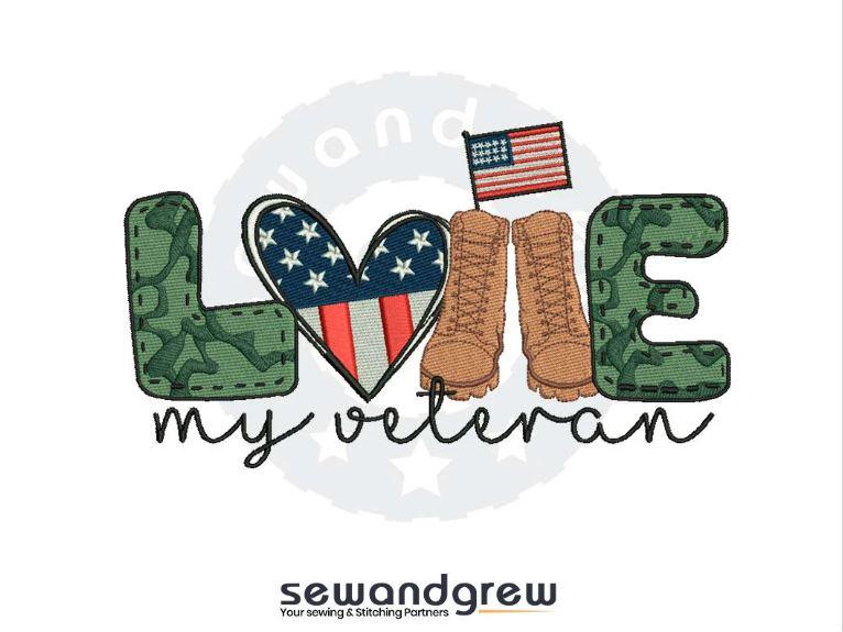 My Veteran 5 inch Embroidery Design