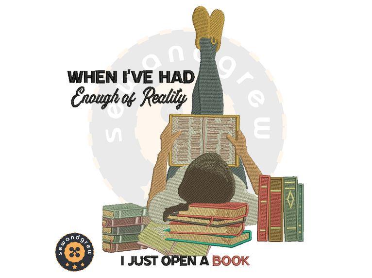 Open a book Embroidery Design