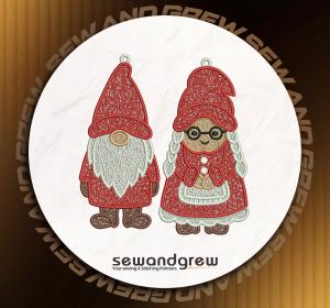 Mr and Mrs Gnome FSL Embroidery design