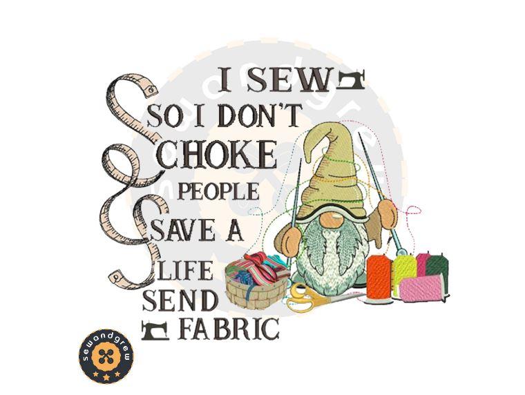 Sewing Gnome Embroidery Design