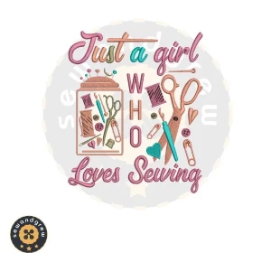 A Girl Who Loves Sewing Embroidery