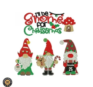Christmas Gnome Candy Embroidery Design