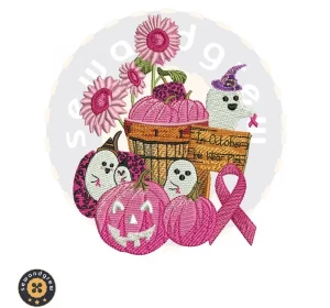 Halloween Cancer Embroidery Design