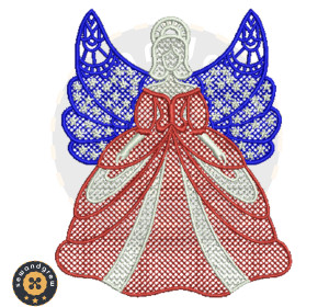 American FSL Angel Embroidery Design
