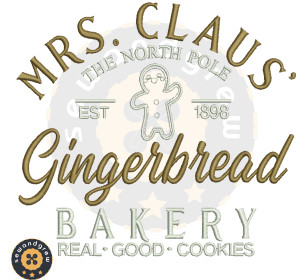 Mrs Claus Gingerbread Embroidery Design