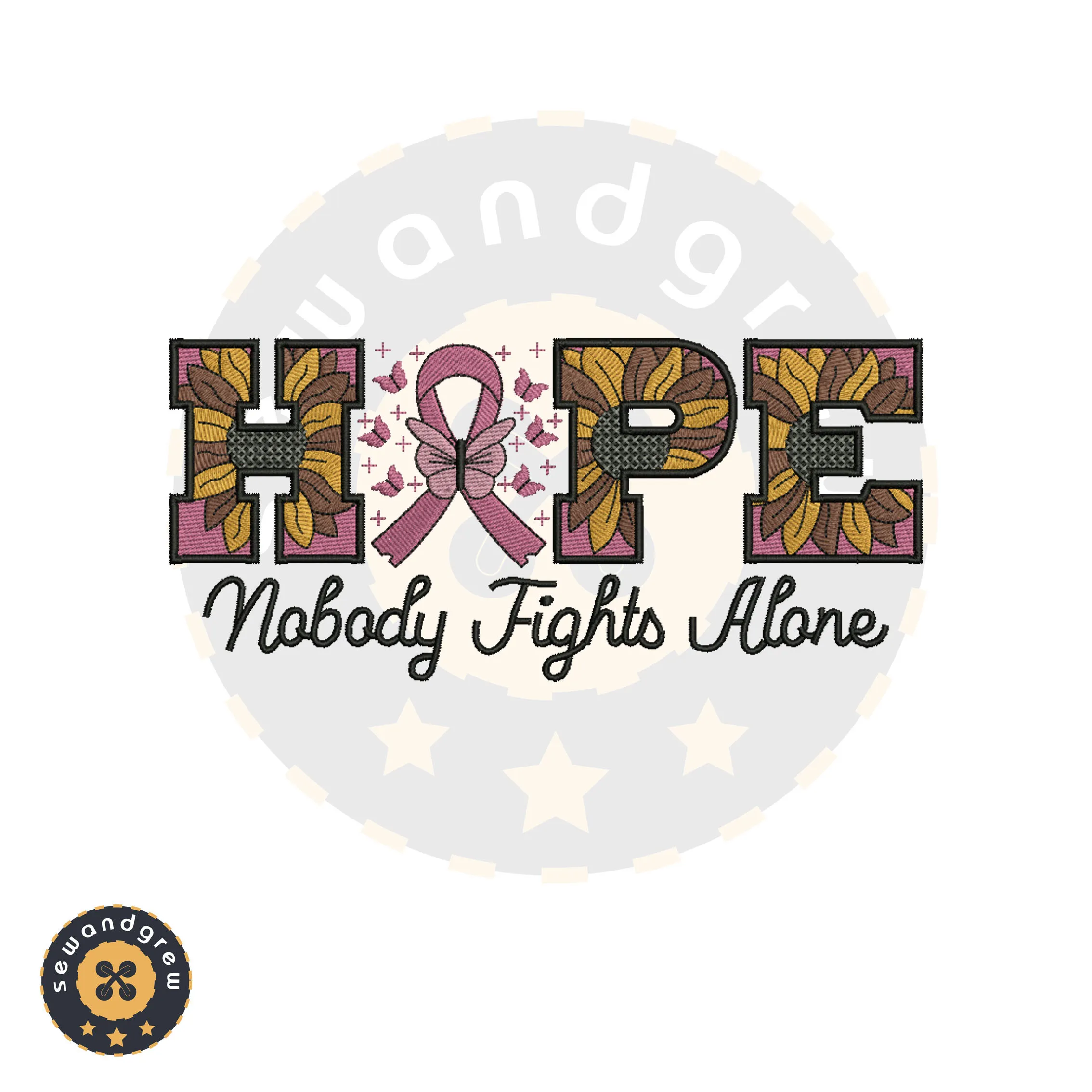 Cancer Hope Embroidery Design