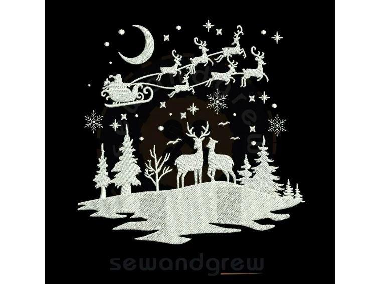 White Christmas Embroidery design