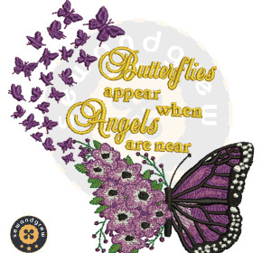 Butterflies Appear Embroidery Design
