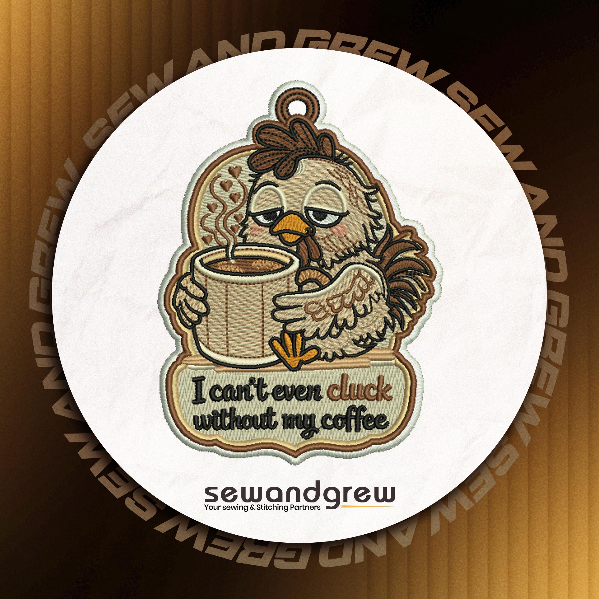 Sleepy Chicken Ornament Embroidery Design