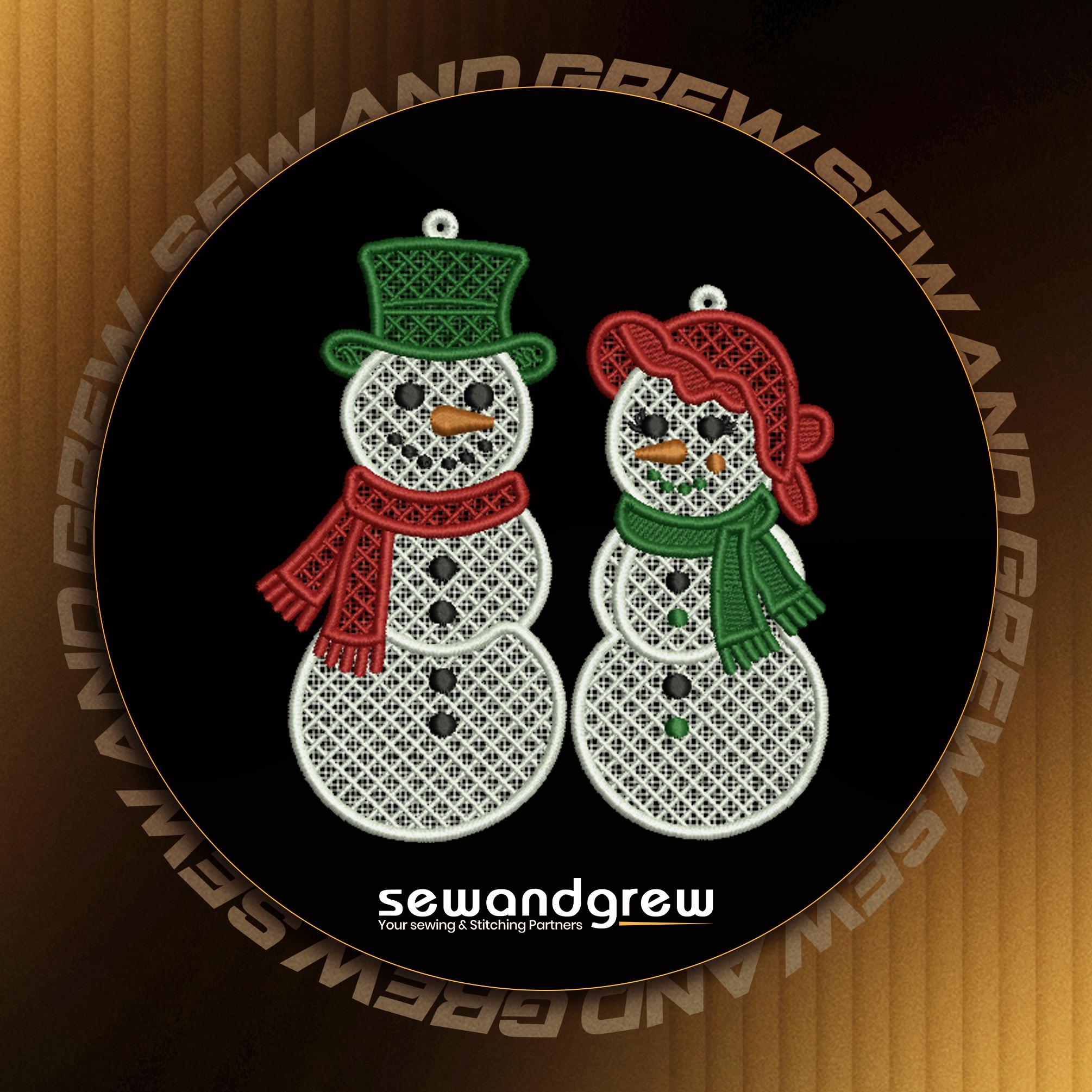 FSL Snowman and Snowlady Embroidery design