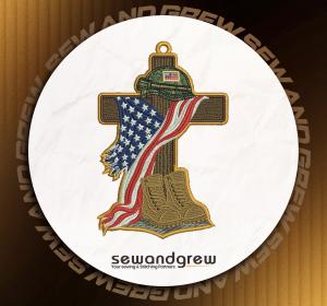 Soldier Pride Ornament Embroidery Design