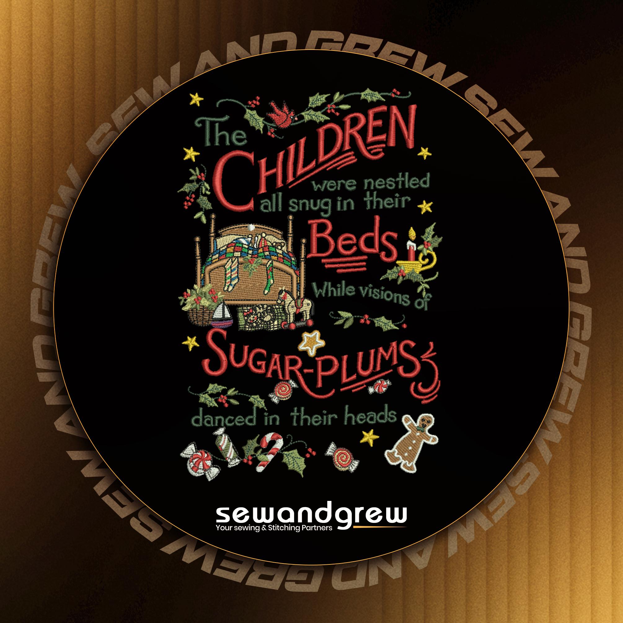Sugar Plums Christmas Embroidery Design