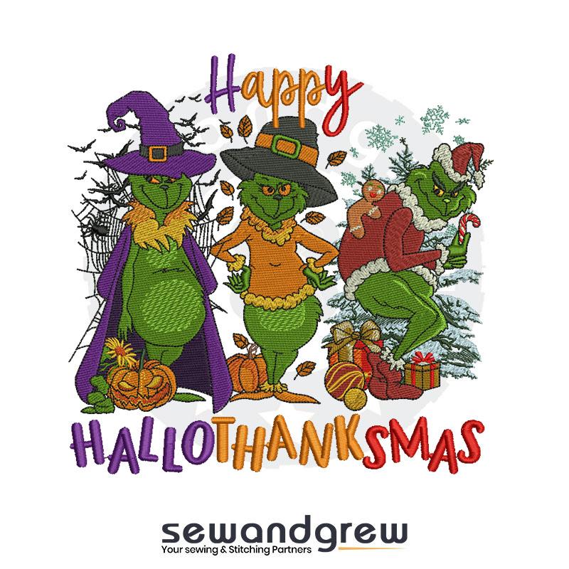 Happy Thanksmas Embroidery Design