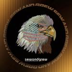American Eagle Face Embroidery Design