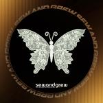 FSL White Butterfly Embroidery design