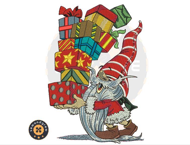HAPPY GNOME Embroidery Design